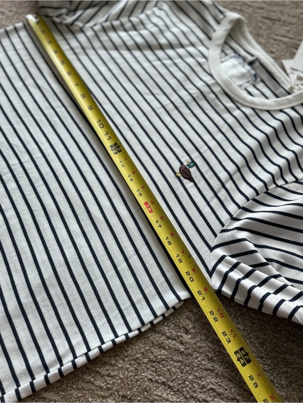 Cactus Man by Ricky Singh striped long sleeve tee L mallard duck coastal Preppy